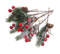 Ciieeo 6Pièces Décoration De Noël Tige Ornements De Rouges Et Aiguilles De Pin pour Choix Artisanat De Noël