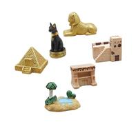 Ciieeo 6pièces Pyramide Égyptienne Antique Miniature Décoration De Bureau Figurine De Style Ancien Ornement De Collection Modèle De Scène De Désert