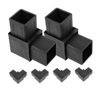 Ciieeo 6pièces Raccord Carré pour Tube Raccord à Angle Droit Équerre Angle Plastique Connecteur Bidirectionnel pour Assemblage De Meubles Et Structures