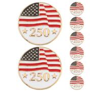 Ciieeo 8 Pièces Broche Commémorative, Épingle Souvenir en Alliage, Décorative Collection, Style Patriotique Élégant, pour Occasions Décontractées et Fêtes Nationales, 250e Anniversaire