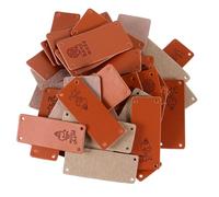 Ciieeo 80 Pièces Étiquette en Cuir pour Vêtements, Marron, Gaufrée