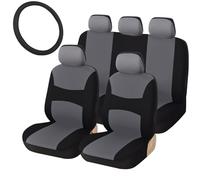 Ciieeo 9pièces Housses de Siège Auto pour Voitures avec Housse de Volant Protection Intégrale et Installation Facile