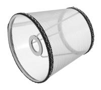 Ciieeo Abat-Jour Cylindrique en Tissu Transparent Noir Argenté Diamètre 25 CM Accessoire D’Éclairage Compatible Lampes de Bureau et Lampadaires Diffuseur de Lumière Douce pour