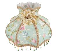 Ciieeo Abat-Jour en Tissu Vert à Motif Rose Abat-Jour Cylindrique pour Lampe Intérieure E27 Couverture D’Éclairage Décorative pour Lampe de Table et Lampadaire Petit Abat-Jour Adapté