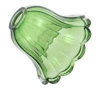 Ciieeo Abat-jour en Verre Vert 33 de Pétale pour Douille E14, Diamètre 140x100 Mm, Remplacement pour Lampe de Table Suspendre Lumineuse, Éclairage Doux et Résistant à Haute Température