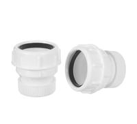 Ciieeo Adaptateur de Canalisation Flexible en Pp Blanc 30mm à 45mm pour Salle de Bain, 2 Pièces, Raccord de Drainage Domestique Facile à Installer
