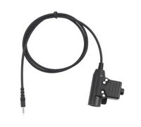 Ciieeo Adaptateur Ptt U94 3,5mm Noir en Caoutchouc Cuivre ABS | Bouton Appuyer sur Parler, Clip Pivotant 360° Détachable, Branchement Direct, Son Clair, pour Casque Radio
