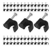 Ciieeo Agrafes de Câble Clou 6 Mm Clips de Câble Noirs en Acier et Plastique 400 Pièces pour Fixation Électriques Extérieurs Polyvalent pour Installation Rapide
