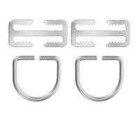 Ciieeo Anneaux en D pour Ceinture de lestage de plongée - Butée coulissante - Acier Inoxydable - 2 Sets - Conçu pour Sports Aquatiques et plongée