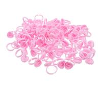 Ciieeo Anneaux pour Colle à Faux Cils 100 Pièces Rose, Porte-pigments Ajustable en Plastique, Support Maquillage Professionnel pour Extensions et Rehaussement de Cils, Accessoires Légers