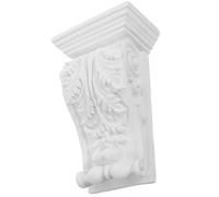 Ciieeo Applique Décorative Sculptée en Polyuréthane Blanc Largeur 135 CM Console d'Angle pour Étagères et Meubles Incrustation Vintage pour Murs Plafonds et Portes