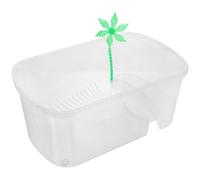 Ciieeo Aquarium pour Tortues en Plastique Blanc Petit Format avec Plateforme de Repos Multifonctionnelle, Terrarium Intérieur pour Reptiles, Boîte de Vie Étanche pour Nourrir et Élever
