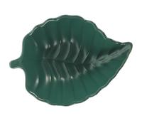 Ciieeo Assiette pour Snacks et Noix en Feuille de Bananier en Céramique Verte Design Créatif et Chic, pour Soirées et Bars