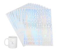 Ciieeo Autocollants Alphabet en Vinyle Autocollants de Numéros 1 Pouce Imperméables A4 Argenté 10 Feuilles pour Boîte aux Lettres Décoration Créative Solide