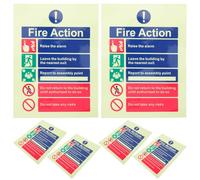 Ciieeo Autocollants de sécurité incendie 6 pièces : 15 x 20 cm, vinyle phosphorescent, avis d'incendie pour hôpital, hôtel, site industriel - Panneau public