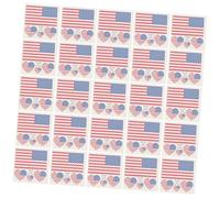 Ciieeo Autocollants Temporaires Drapeau Américain de Cœur 25 Pièces, Tatouages Auto-adhésifs Étanches pour Corps, Décoration Fête Nationale Usa, Accessoire Maquillage Corporel