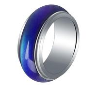 Ciieeo Bague d'Humeur Homme 8Mm en Acier Inoxydable à Changement de Couleur Thermosensible Bague Variable Selon Température Corporelle Anneau de Mode Unisexe pour Usage Quotidien