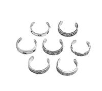 Ciieeo Bague d'Orteil Sculptée en Alliage Creuse 14 Pièces Petites Bagues d'Orteils en Métal Vintage Doré et Argenté Accessoires Légers et Confortables pour Femme pour L'Été Plage