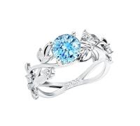 Ciieeo Bague Femme Créative en Argenté 925 Écologique Zircone Incrustée Motif Feuilles Taille 9 Bijou Chic pour Doigt Accessoire Élégant pour Quotidien et Fêtes
