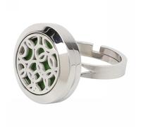 Ciieeo Bague Ouverte Unisexe Diffuseur D'huiles Essentielles en Acier Inoxydable Réglable 20 Mm pour Femmes et Hommes, Anneau Évidé Aromathérapie Bijou Léger Usage Quotidien