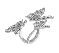 Ciieeo Bague Réglable en Alliage Argenté Ouverte pour Femme