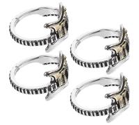 Ciieeo Bagues De Guitare Ouvertes Pour Hommes Punk Gothique, Alliage De Zinc Réglable, Lot De 4, Style Vintage Rock, Bijoux Masculins Pour Usage Quotidien