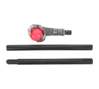 Ciieeo Baguette de Cosplay Style Royal pour Garçon et Filles 78 CM en Métal Argenté Antique Griffe D’Aigle et Boule Rouge, Accessoire de Canne de Marche pour Fête et Halloween