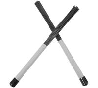 Ciieeo Baguettes de Batterie Balais en Nylon Haute Élasticité, Poignée Grise, Brosse Ondulée Noire, 38 Cm, Paire pour Percussion Jazz, Caisse Claire et Cajon, Accessoires de Percussion