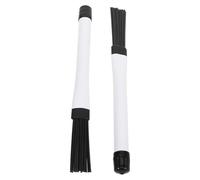 Ciieeo Balais de Batterie en Nylon Noir et Blanc 1 Paire Manche Accessoire pour Batterie Acoustique Jazz Brosses Légères et Solide pour Percussion Balai de Tambour Professionnel