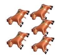 Ciieeo Ballons en Aluminium Marron de Cheval 5pcs, Décorations du Nouvel An Chinois Réutilisables et Solide pour Fête D'anniversaire et Événement Équestre