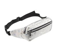 Ciieeo Banane Femme Imperméable en PU Blanche Ceinture Réglable Petite Taille Fermeture Éclair Paquet Banane pour Voyage Course à Pied et Randonnée pour Sport et Loisirs