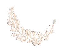 Ciieeo Bandeau de Perles Doré Délicat pour Mariée, Accessoire Cheveux Mariage Chic, Coiffe Femme Élégante pour Cérémonie et Séance Photo, Bandeau Fin et Léger