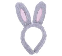 Ciieeo Bandeau Oreilles de Lapin en Peluche Gris, Accessoire Cheveux pour Femmes et Filles, Bandeaux Lapin pour Cosplay, Fêtes, Maquillage et Soins du Visage, Léger et Confortable