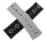 Ciieeo Bandeaux Élastiques Punk Œillets Creux 2 Pièces en Tissu Doux Noir et Gris Clair pour Usage Quotidien et Looks Rétro Décontractés Femme