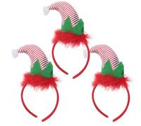 Ciieeo Bandeaux Léger et Décoratif Rouge pour Fêtes et Jeux de Rôle de Noël 3pcs Chapeau Haut-de-forme pour Cheveux