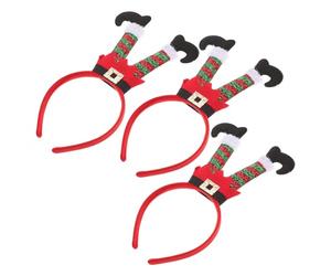 Ciieeo Bandeaux pour Cheveux Décorations Créatives Confortables et Faciles à Nettoyer 3pcs de Noël en Tissu Non Tissé pour Fête de Noël et Représentation Scénique