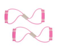 Ciieeo Bandes de Résistance Élastiques de 8 pour Musculation, Lot de 2 Set de Pièces Rose en Latex Haute Résistance Poignées Antidérapantes, Pilates, Yoga et Fitness à Domicile,