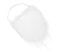 Ciieeo Barbe de Père Noël Blanche Frisée en Tissu Multi-couches Moustache Élastiquée, Postiche Cosplay pour Scène Santa Look et Accessoires Photobooth Noël