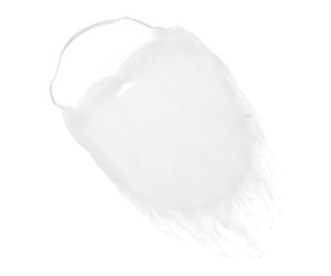 Ciieeo Barbe de Père Noël Blanche Frisée en Tissu Multi-couches Moustache Élastiquée, Postiche Cosplay pour Scène Santa Look et Accessoires Photobooth Noël
