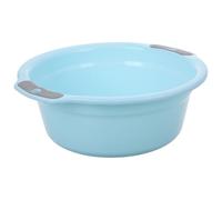 Ciieeo Bassine Plastique Ronde Petite Taille avec Double Poignée, Seau de Lavabo Multifonction pour Bain de Pieds, Lavage du Linge Cuisine, Couleur Bleu Clair, Bac à Shampoing Pratique