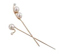 Ciieeo Bâtonnets à Cheveux pour Femmes en Alliage de Zinc et Abs, Épingles à Cheveux Élégantes Dorées, Lot de 2, Adaptées pour Chignon, pour Soirées et Rendez-