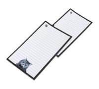 Ciieeo Blocs-notes Adhésifs Mignons Forme Chat 2pcs Surface D'écriture Lisse et Autocollants Déchirables pour Bureau et Maison