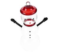 Ciieeo Bocal Verre pour Bonbons Motif Bonhomme Couvercle Décor de Noël Adorable Récipient Stable et Élégant pour Rangement de Friandises pour et Décoration Intérieur