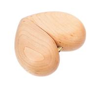 Ciieeo Boîte à Bagues en Bois Cœur en Cerisier, Étui pour Alliances de Demande en Mariage, Coffret Décoratif Vintage pour Rangement de Bagues, Présent Spécial Fiançailles et Mariage,