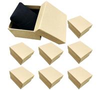 Ciieeo Boîte à Bijoux en Papier Kraft Vintage 8 Pièces, Coffret Montre Compartiment et Coussin Amovible, Rangement Bijou et Montre pour Maison et Présentation en Magasin, Noir et Blanc