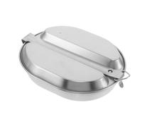 Ciieeo Boîte à Lunch en Acier Inoxydable Portable avec Poignée, Compartiments Légers et Faciles à Ranger, pour Randonnée et Camping en Plein Air