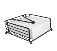 Ciieeo Boîte à mouchoirs en fer forgé pour invité rectangulaire acier comptoir tables moderne support de serviette porte-serviette plat Décor de cuisine porte-serviettes le fer Noir