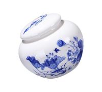 Ciieeo Boîte à Thé Chinoise en Porcelaine Bleue et Blanche 800 Ml, Pot Hermétique en Céramique, Stockage Alimentaire Multifonction pour Maison et Bureau, Boîte Couvercle Décorative