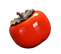 Ciieeo Boîte à Thé En Céramique 330ml Pot De Stockage Créatif De Kaki Couleur Orange Profond Hermétique Et Décoratif Pour Thé En Vrac Et Épices Usage Domestique Et Présent