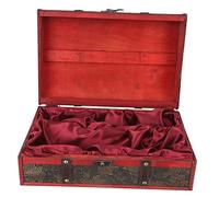 Ciieeo Boîte à Vin Bois Vintage Double Bouteille avec Poignée Rustique Coffret Cadeau Élégant Et Portable pour Offrir Boîte De Rangement pour Cave Et Magasins De Vin